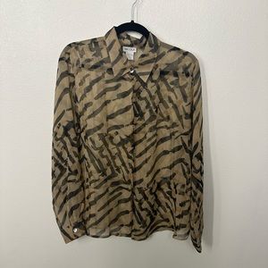Nicola Vintage Sheer Blouse L Large zebra print